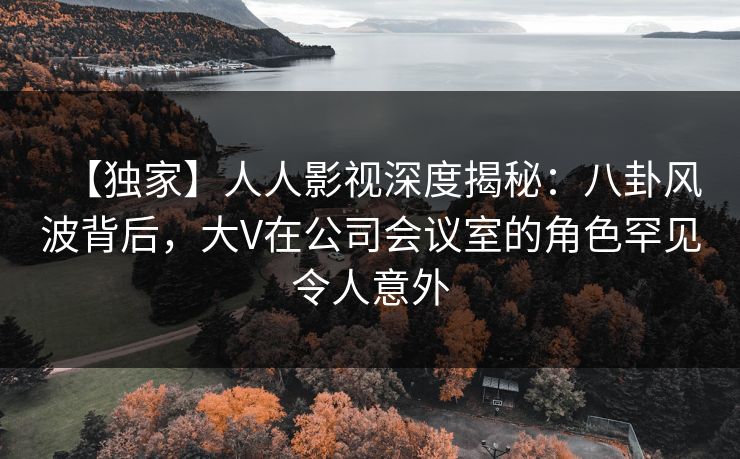 【独家】人人影视深度揭秘:八卦风波背后,大V在公司会议室的角色罕见令人意外