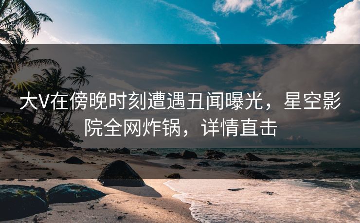 大V在傍晚时刻遭遇丑闻曝光,星空影院全网炸锅,详情直击
