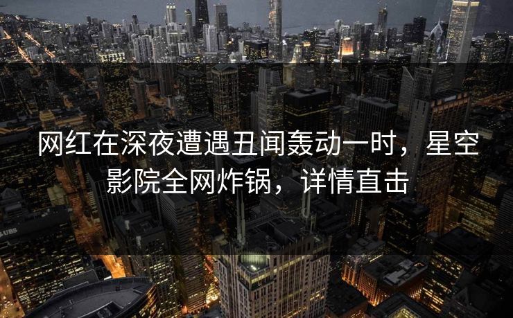 网红在深夜遭遇丑闻轰动一时,星空影院全网炸锅,详情直击